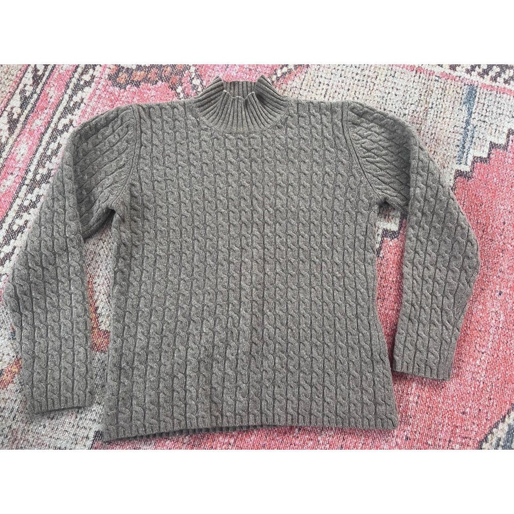 Lauren Ralph Lauren Sweater Womens Petite S Cable Knit Merino Angora Cashmere